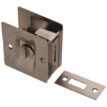 Hardware Essentials Solid Brass Pocket Door Latch Satin Nickel