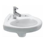 Cera Wall Hung Corner Face Basin - White