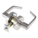 Single Cylinder Exterior Lever - Satin Nickel Plated (Commercial), Latch 2-3/4 Inches (70mm) only