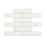 Emser Kinetic 11x12 Inch White Glossy Ceramic Brick Look Wall Tile