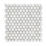Emser Confetti II 12x12 Inch White Unglazed Glass Penny Round Patterned Wall Tile