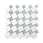 Emser Spin 11x11 Inch White/Silver Dot Mosaic Tile